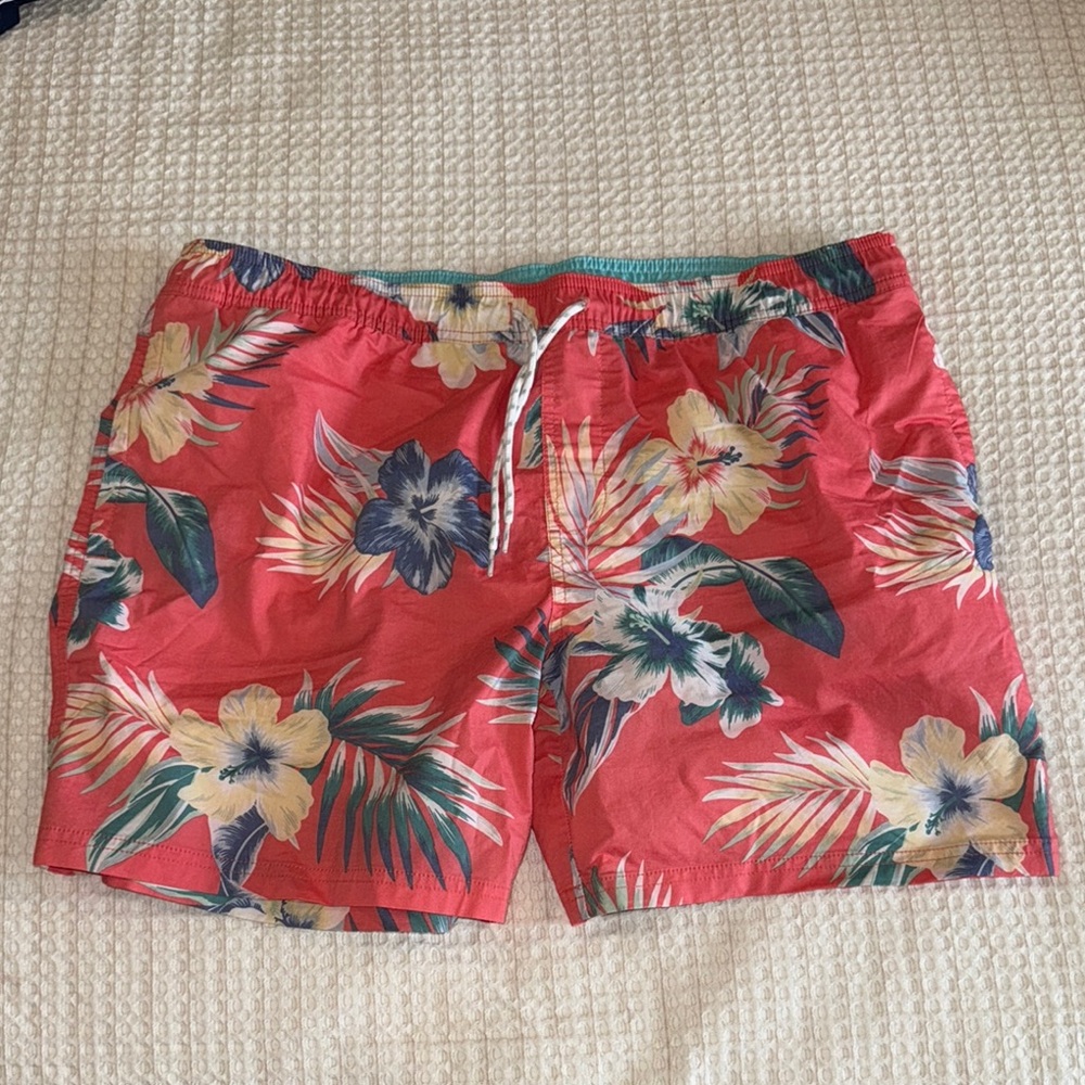 Goodfellow & Co Red Floral Men's Swim Trunks